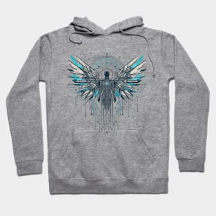 Digital Seraph: Futuristic Angel Hoodie